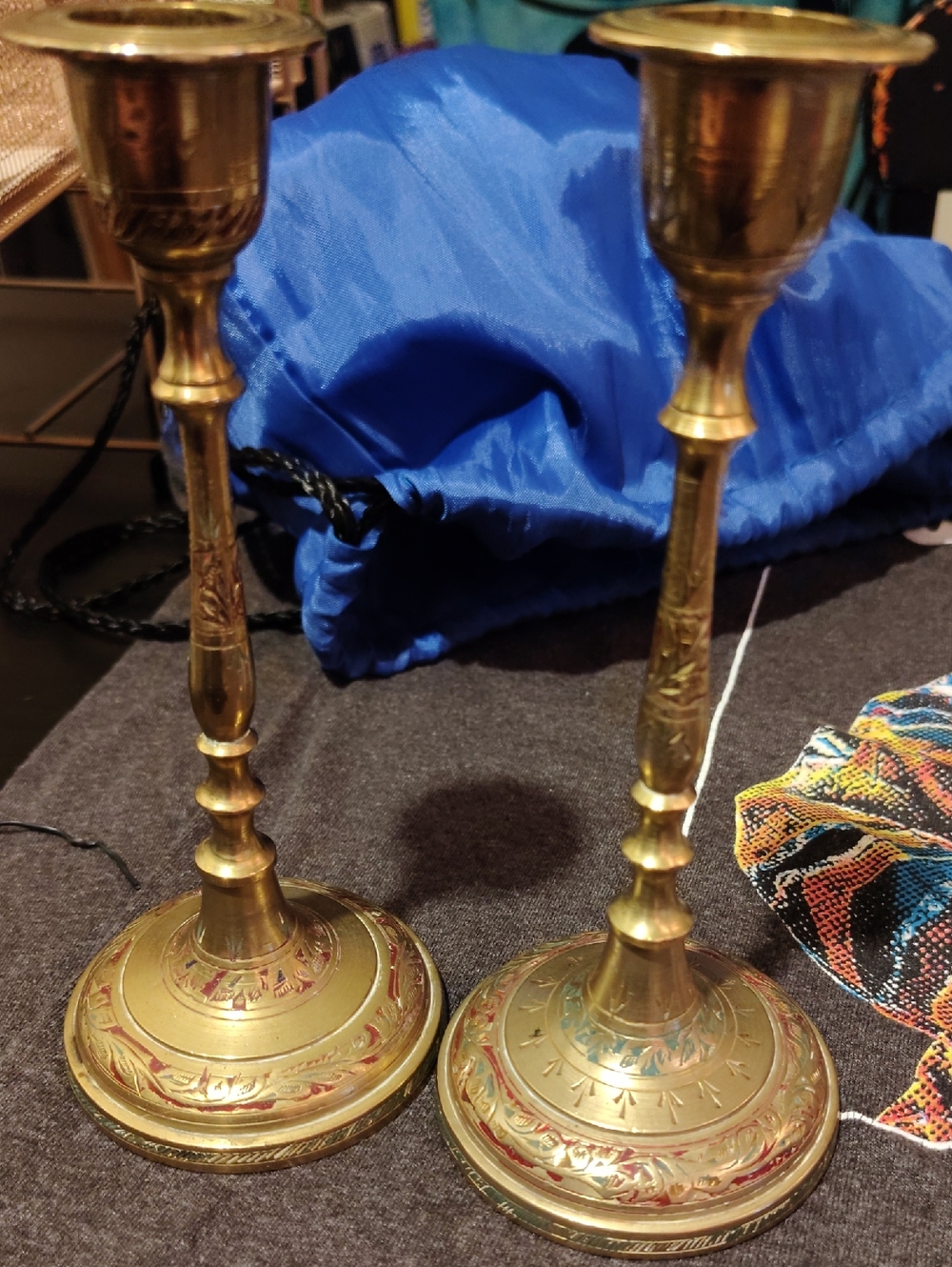 Antique Brass Candle Holders – Elegant Gold Finish (Pair) Made In India